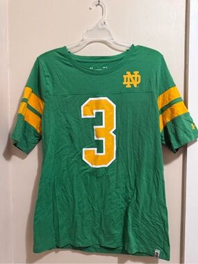 Under Armour Green & Gold Notre Dame #3 Joe Montana Jersey
